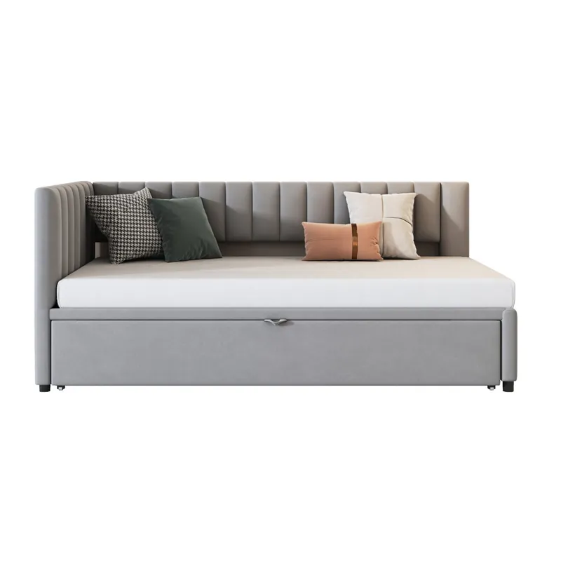 Sofá cama multifuncional 90/180*200 cm - Cama extensible, diseño compacto, para niños y huéspedes - Beige