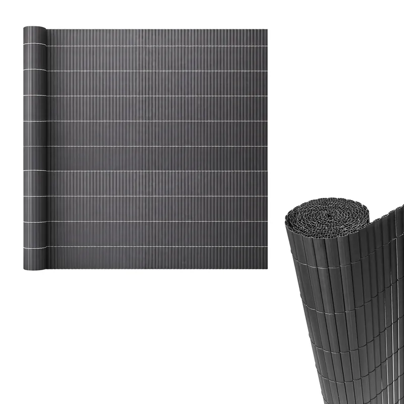 Cañizo PVC Cefalu ocultación doble cara 120x300cm 16mm Antracita [casa.pro] - Jardín