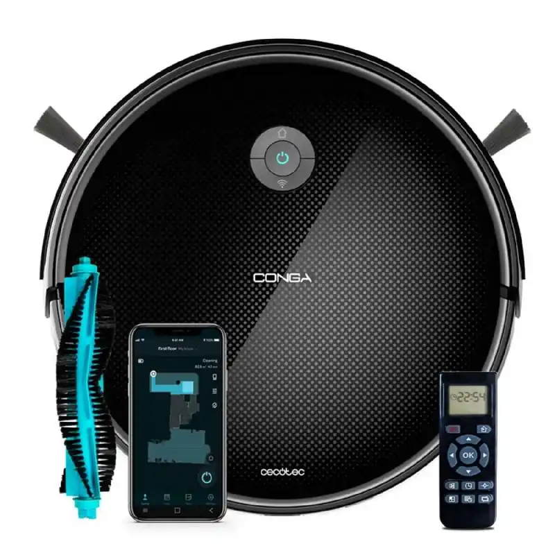 Robot aspirador Cecotec Conga Connected Gyro 2100Pa 3 en 1 WiFi negro - Electrodomésticos