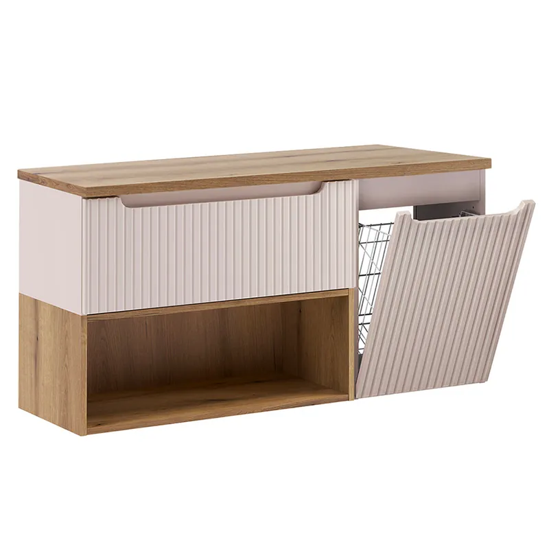 Cesta de lino 120cm Riva Cachemira y Madera - Baño