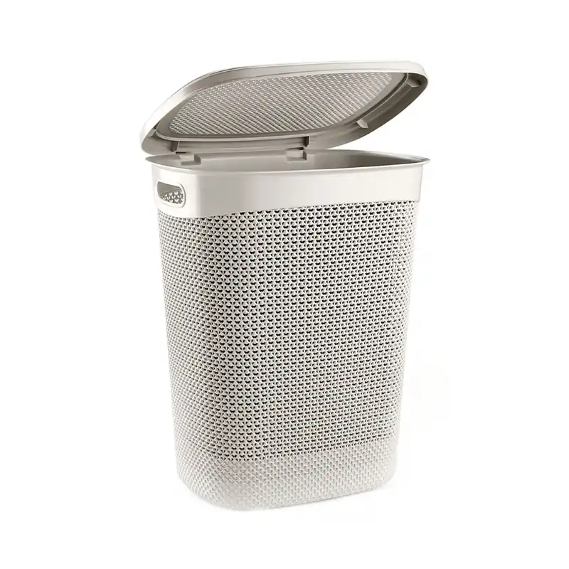Cesto de Ropa Alto Rectangular con Tapa 52 Litros 7house - Baño