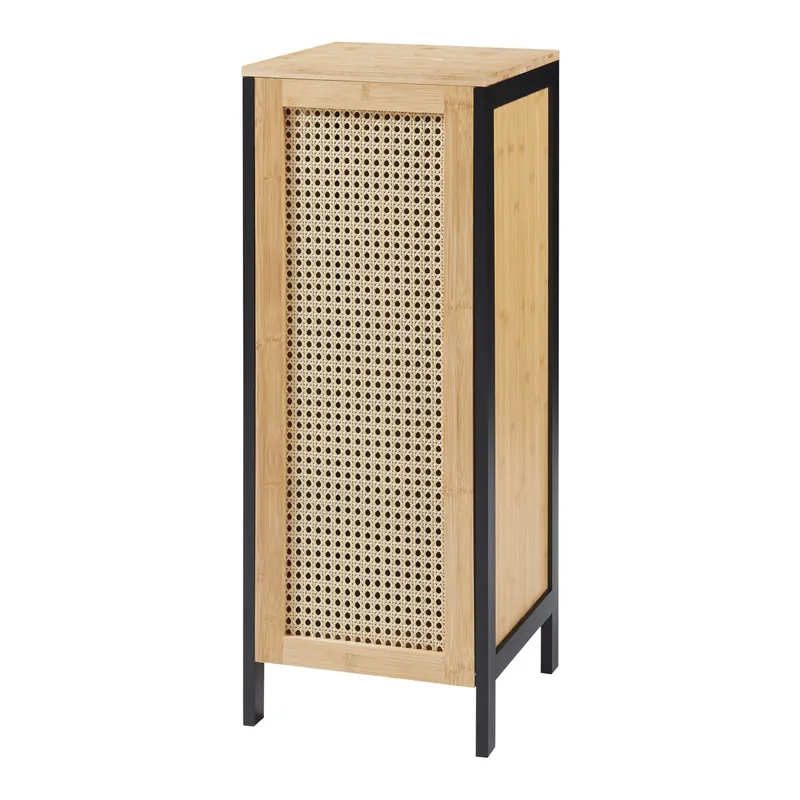 Cesto de ropa sucia Tervola 51 L Negro/Bambú [en.casa] - Baño