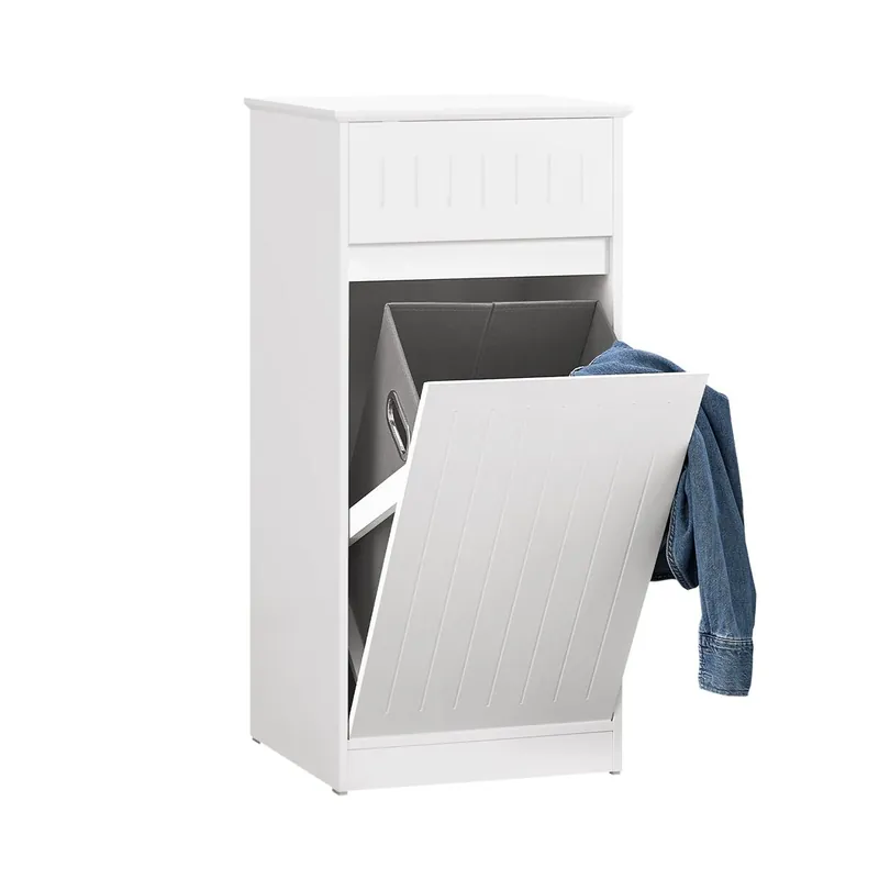 SoBuy Cesto para Ropa Sucia con 1 Cesto y 1 Cajón BZR110-W