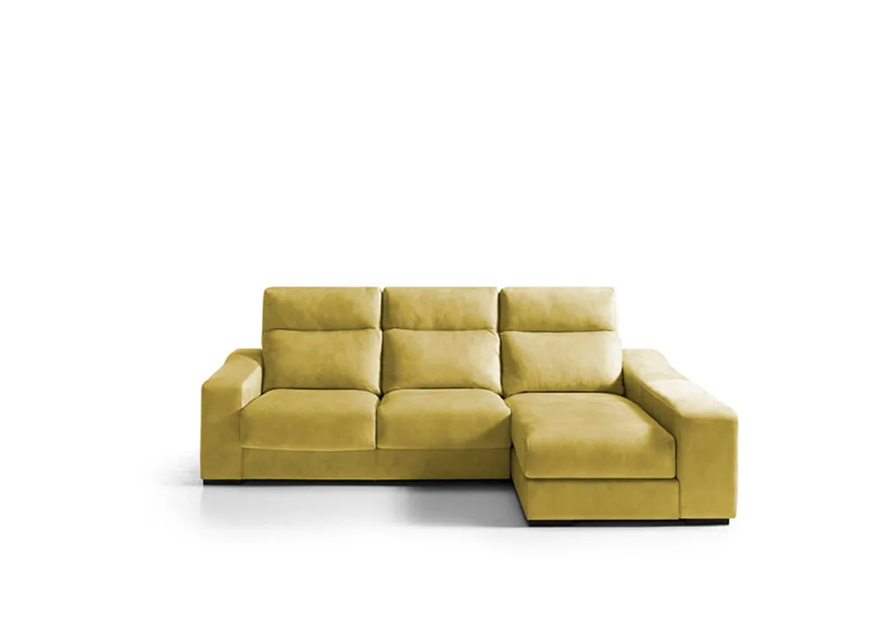 Chaise longue 4 plazas con 3 puffs FULL lado derecho gris claro - Sofás sillones puffs