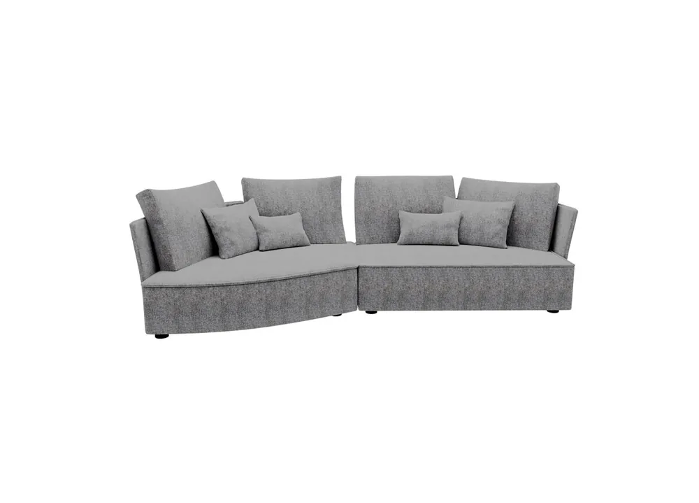 Chaise longue izquierda 4 plazas LUGANO tela 3 color vison - Sofás sillones puffs