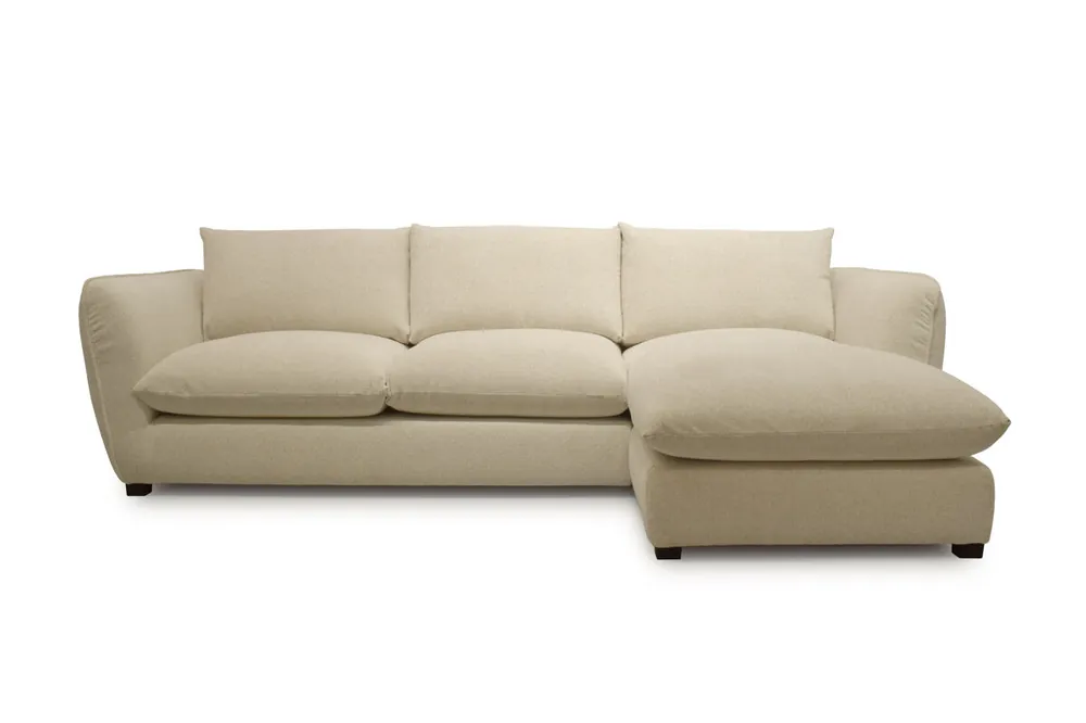 Chaise longue CLEMENCE derecha 4 plazas beige - Sofás sillones puffs