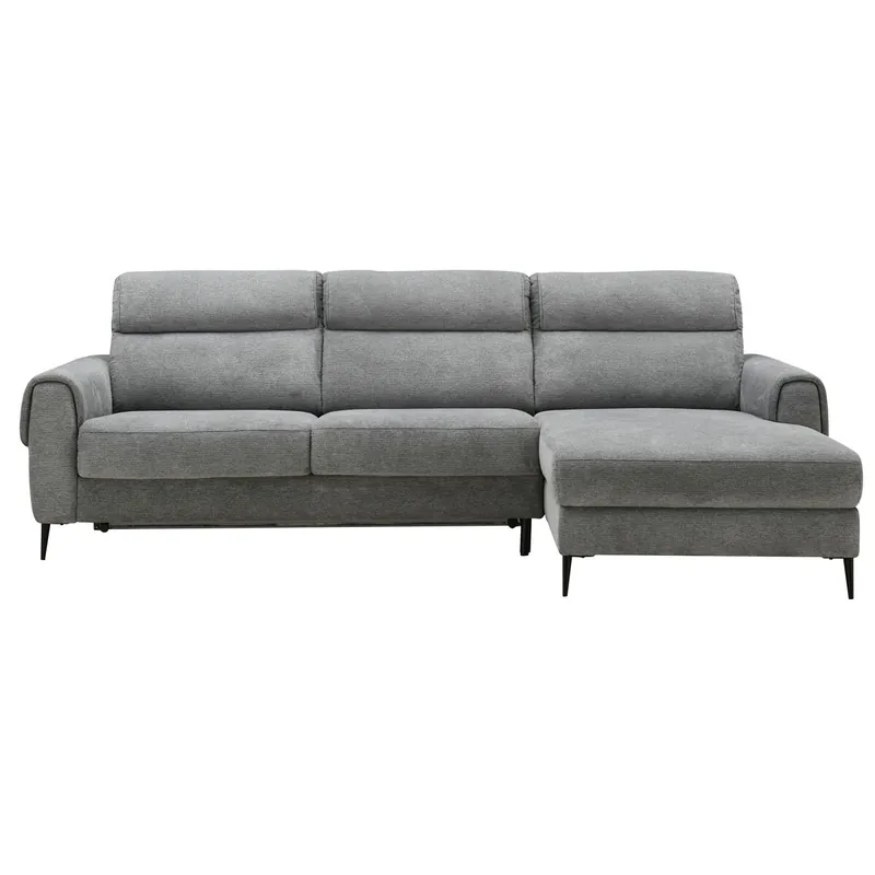 Chaise longue con cama ELIA derecha 4 plazas gris - Sofás sillones puffs