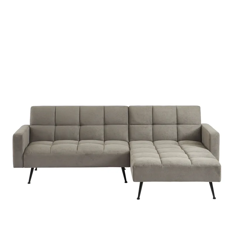 Chaise longue con cama FLO reversible 3 plazas gris - Sofás sillones puffs
