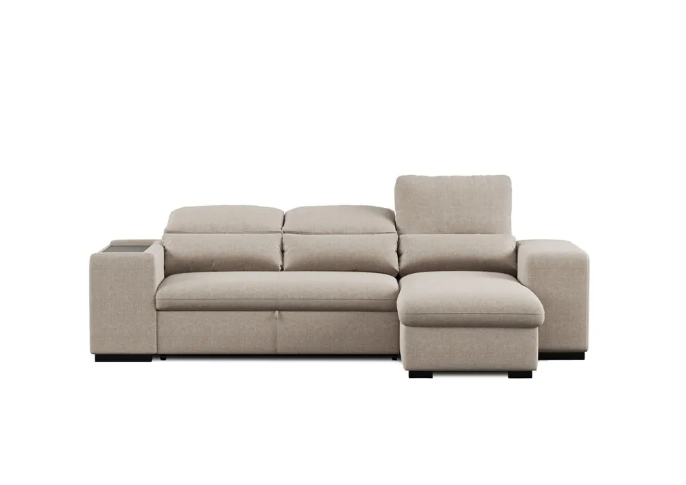 Chaise longue con cama HOXTON reversible 4 plazas beige - Sofás sillones puffs