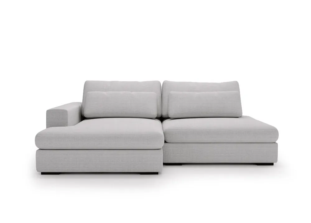 Chaise longue con cama PASSION izquierda 3 plazas gris claro - Sofás sillones puffs