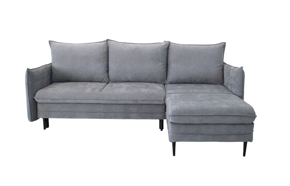 Chaise longue con cama RUDY reversible 3 plazas gris oscuro - Sofás sillones puffs