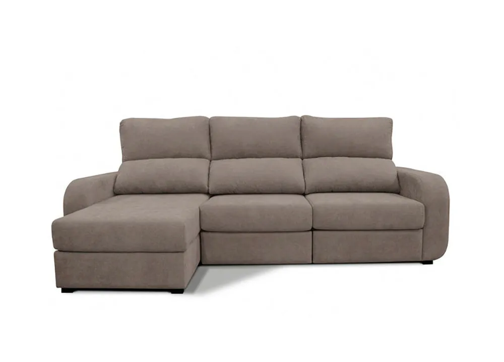 Chaise longue cama APRIL izquierda 4 plazas gris - Sofás sillones puffs