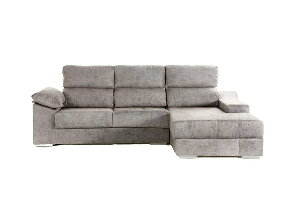 Chaise longue DANIELA II derecha 4 plazas beige - Sofás sillones puffs