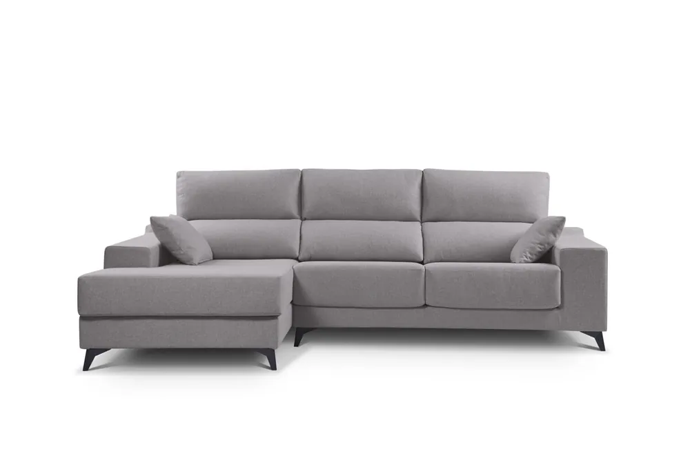 Chaise longue M con arcón NOELIA izquierda 4 plazas azul claro - Sofás sillones puffs
