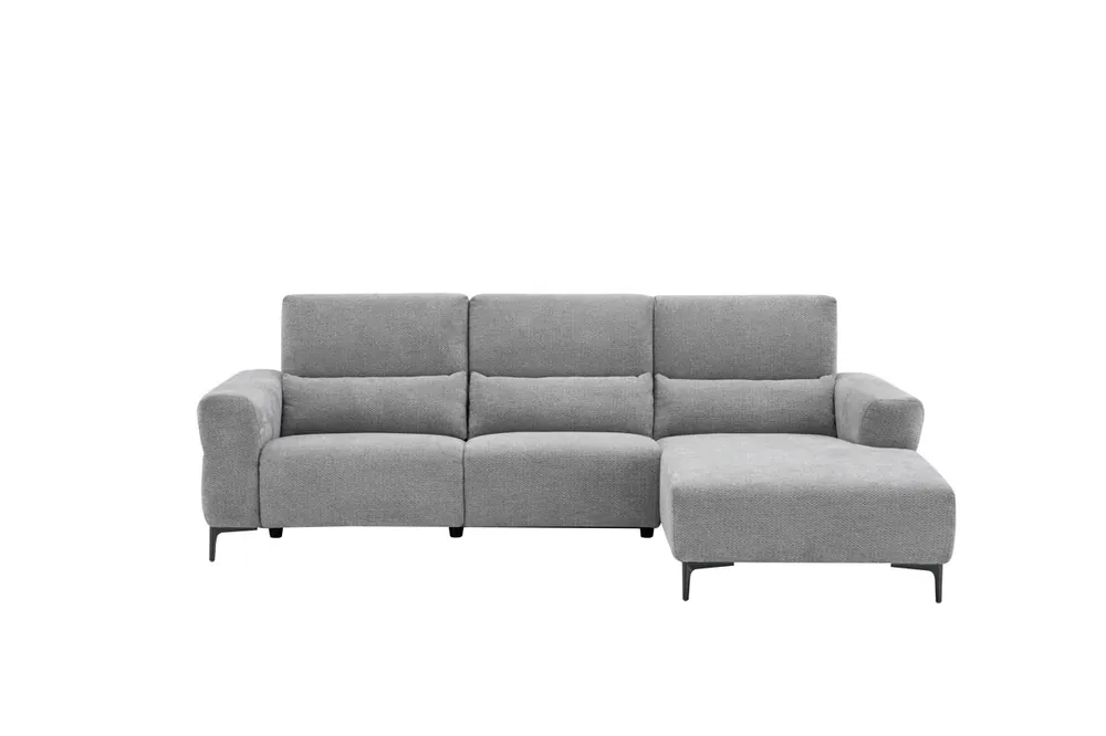 Chaise longue relax eléctrica 4 plazas LEANIS lado derecho gris - Sofás sillones puffs
