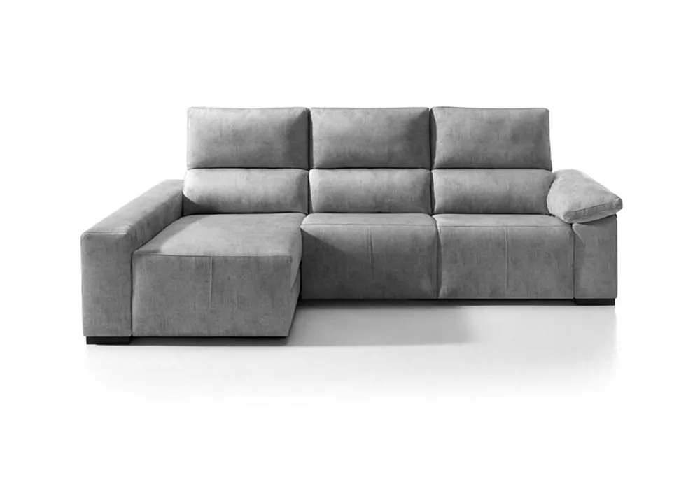 Chaise longue relax eléctrico BALTIA izquierda 4 plazas gris - Sofás sillones puffs