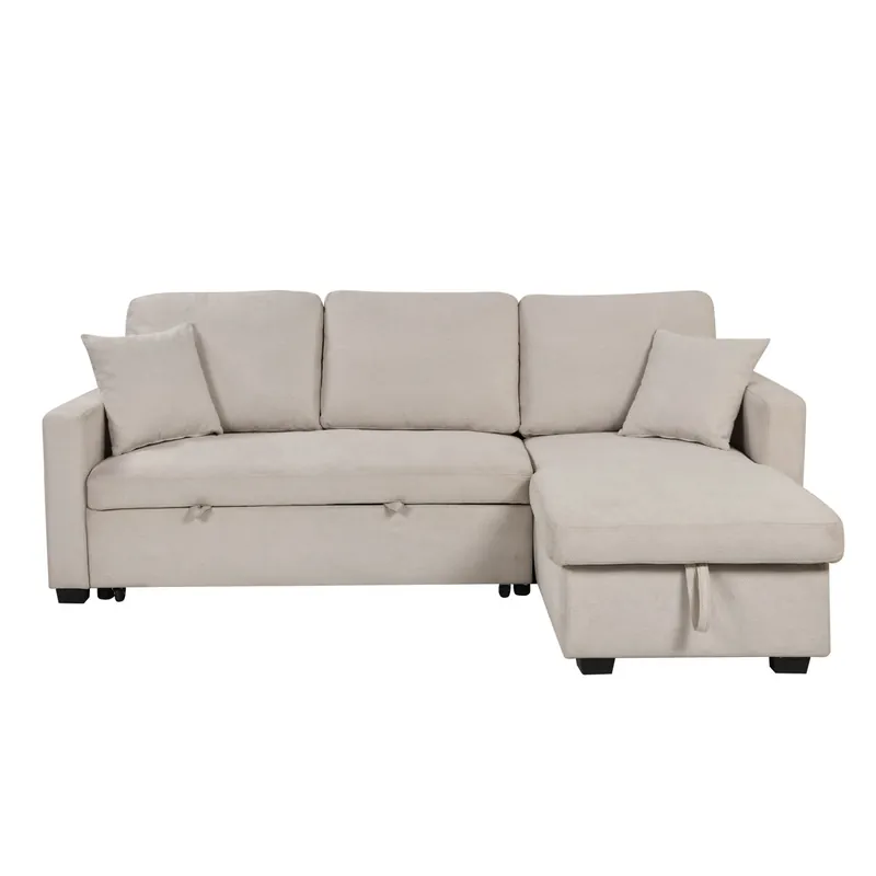 Chaise longue reversible con cama LUCY color beige - Sofás sillones puffs