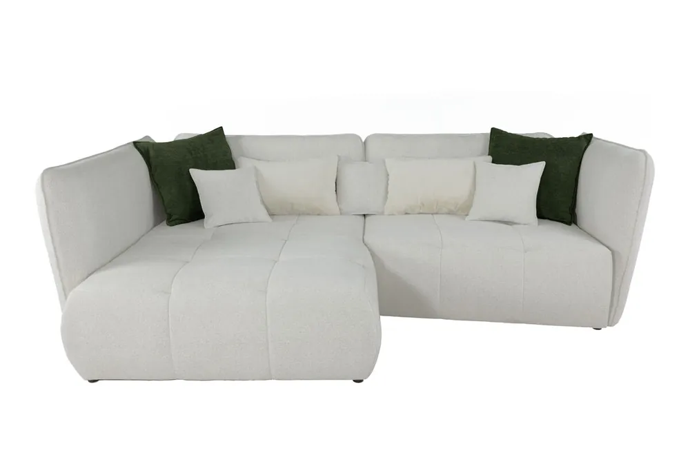 Chaise longue izquierda SOPHIE color beige y negro - Sofás sillones puffs