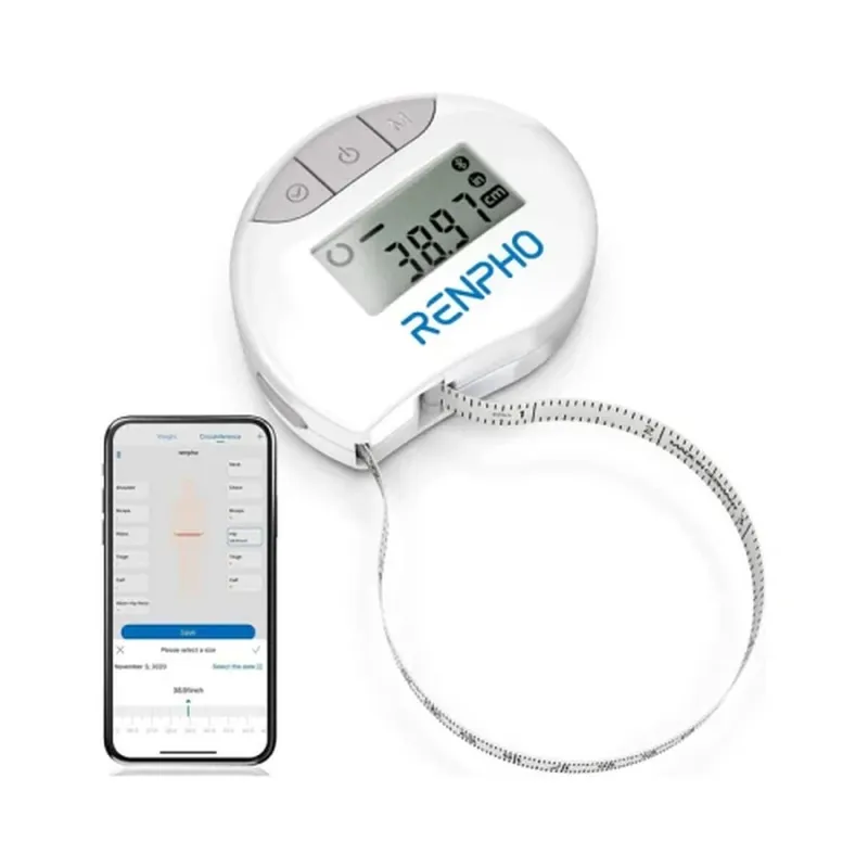 Renpho Cinta Métrica Inteligente Bluetooth BMF01 con pantalla LCD y app, pilas incluidas - Electrodomésticos