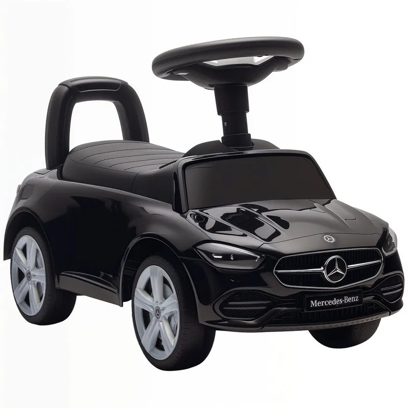 AIYAPLAY Coche Correpasillos para Niños de 18-36 Meses Mercedes-Benz Clase C, Correpasillos con Bocina, Volante, Sonidos de Motor y Espacio de Almacenaje, 65x28x39 cm, Negro
