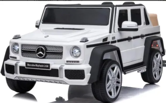 Buggy eléctrico mercedes-maybach G650 blanco 12v4.5ah asiento de cuero doble accionamiento