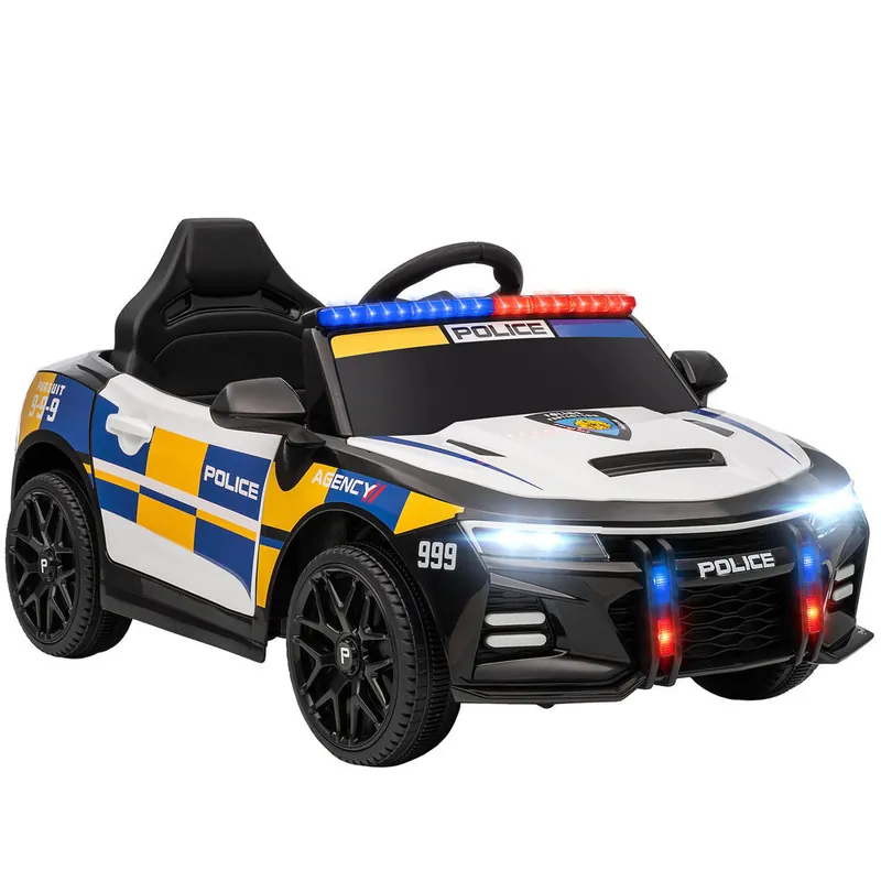 AIYAPLAY Coche Eléctrico para Niños de Policía, Coche de Batería para Niño de +3 Años 12V, con Mando a Distancia 2,4G, Luces, Sirena, Música, USB, Suspensión de Muelle, Multicolor - Electrónica