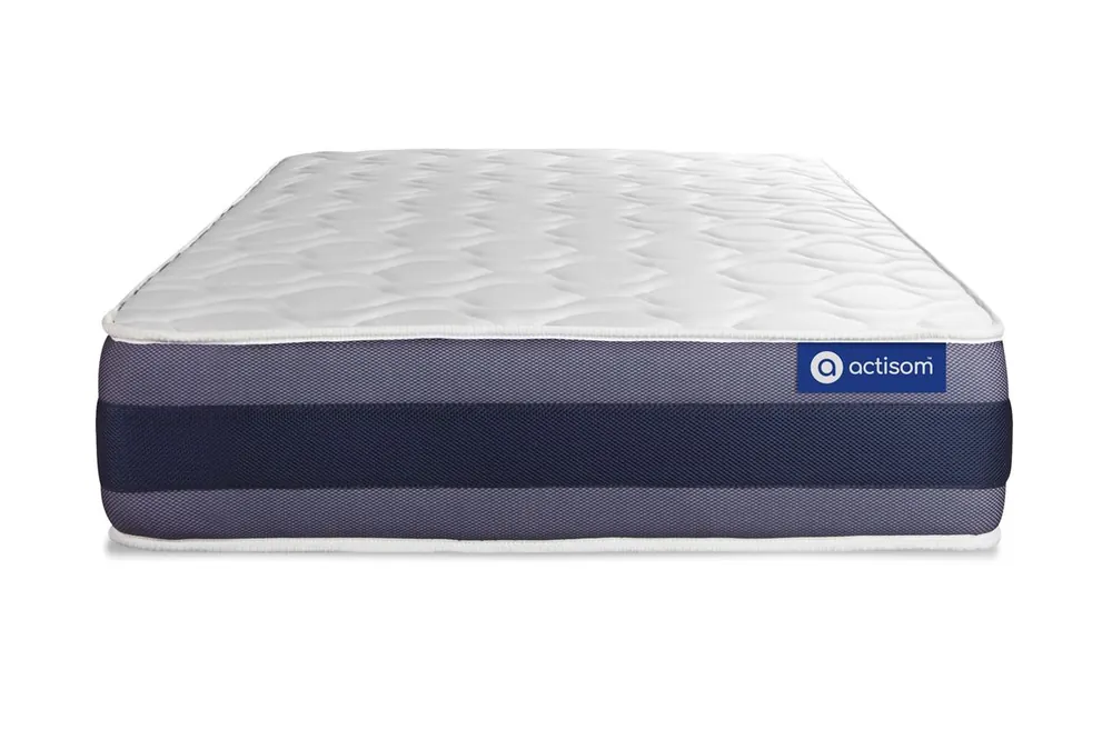 ACTISOM - Colchón de muelles ensacados y Memory Foam 70 x 190 - 1 plaza, 24 cm de grosor - Acogida de Memory Foam, Soporte Firme y Confort Equilibrado con 5 Zonas de Confort