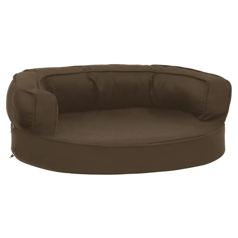 vidaXL Colchón de cama de perro ergonómico aspecto lino marrón 60x42cm - Jardín
