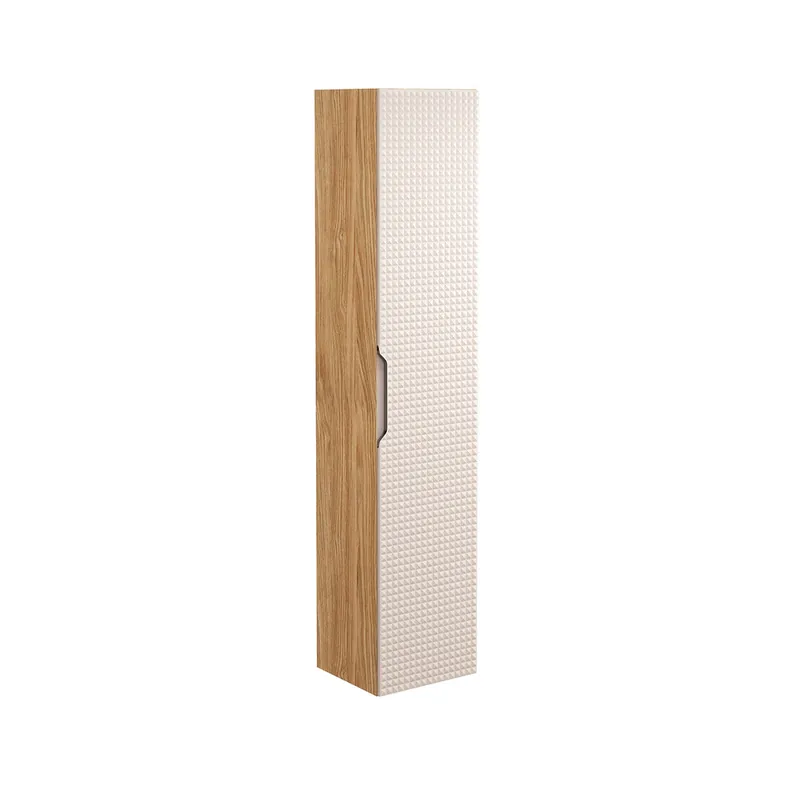 Columna de pared 1 puerta Mallory Beige y madera - Baño