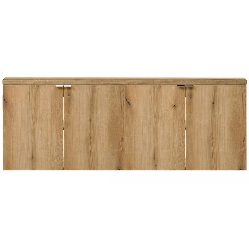 Conjunto de 2 muebles bajo lavabo Newport con puertas 160x60x40 cm - Efecto Roble [en.casa]