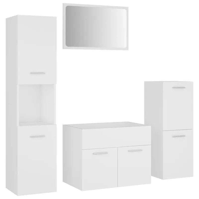 vidaXL Conjunto de muebles de baño aglomerado blanco