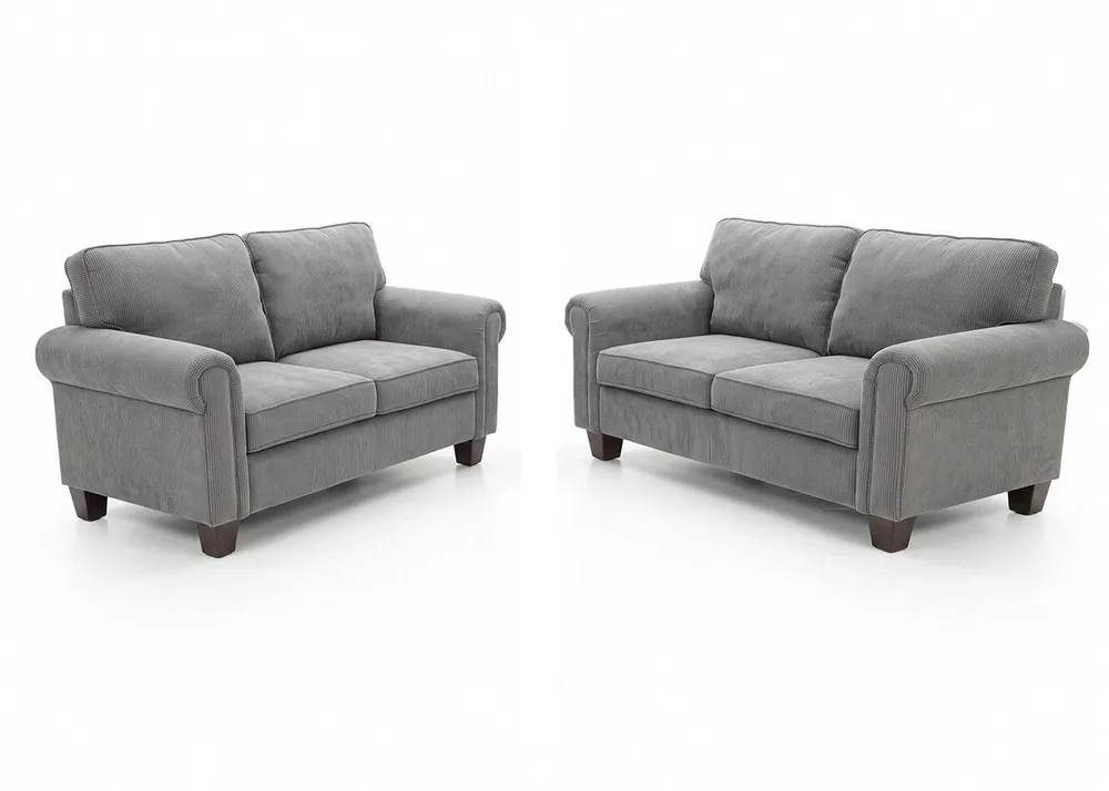 Conjunto de Sofas 3+2 Plazas Nordia 192cm, Gris - Sofás sillones puffs