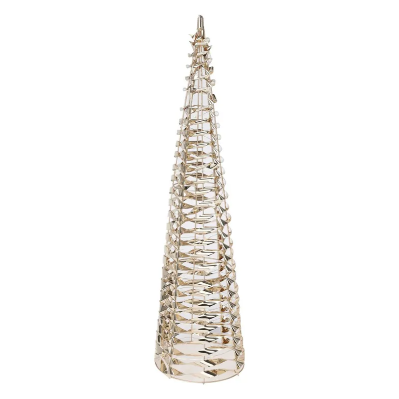 Well Home Cono navideño decorativo Luminoso con diseño retorcido y 60 micro LED 60cm - Decoración