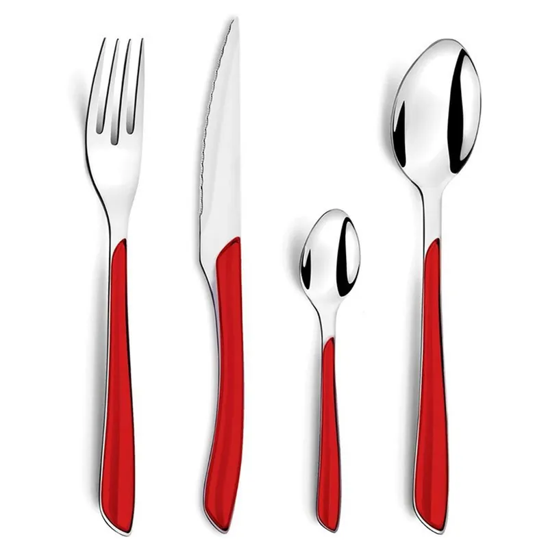 Cubertería Éclat Amefa 24 piezas inox/rojo - Cocina