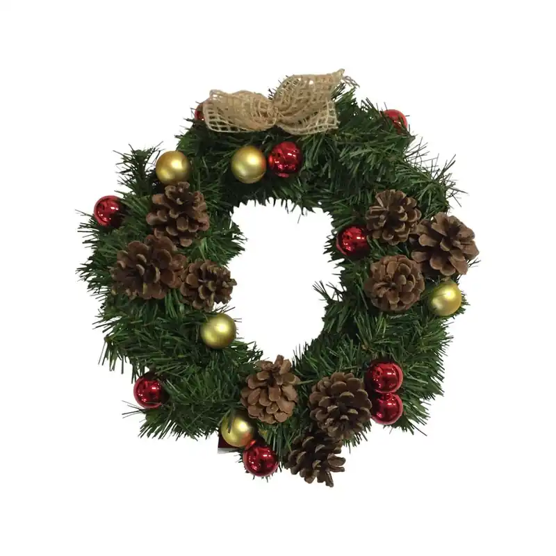 Adorno navideño, Ornamento de Navidad 35x35x3 cm, Verde y Rojo - Decoración
