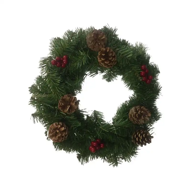 Adorno navideño, Ornamento de Navidad 35x35x3 cm, Verde y Rojo - Decoración