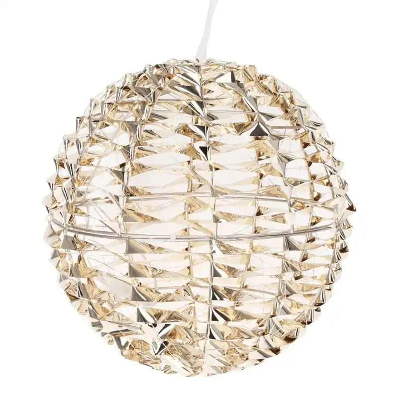 Well Home Decoración en forma de Bola Luminosa color Oro Brillante con 300 Luces micro LED Ø30cm