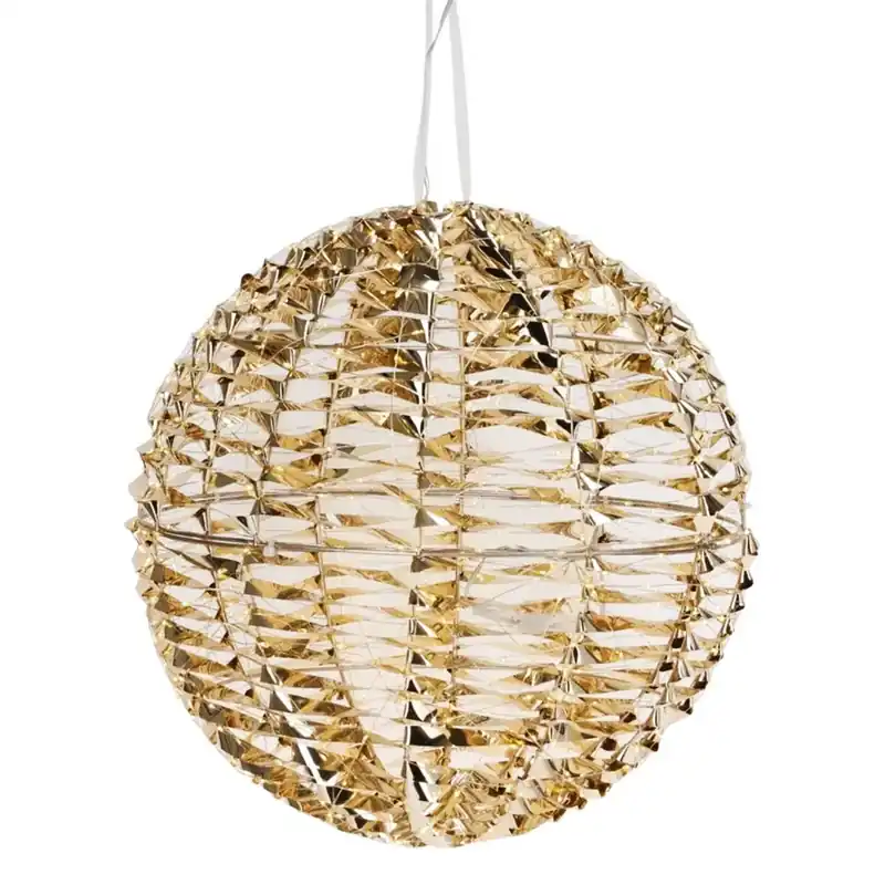 Well Home Decoración en forma de Bola Luminosa color Oro Brillante con 720 Luces micro LED Ø40cm