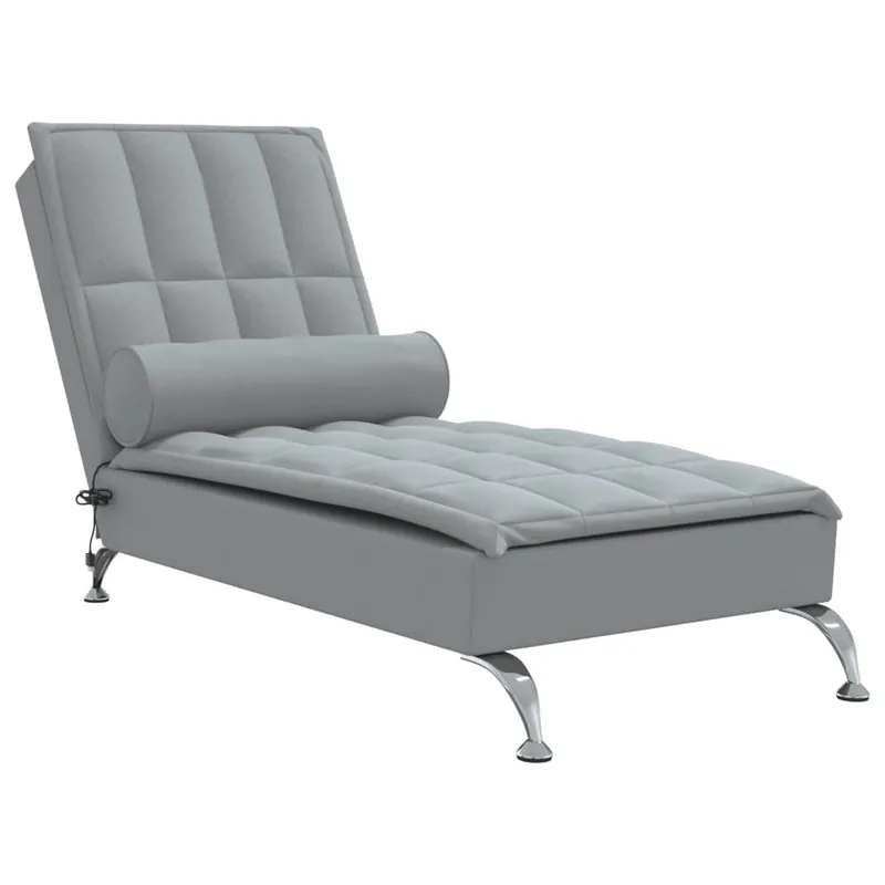 vidaXL Sofá diván de masaje con cojín de tela gris claro - Sofás sillones puffs