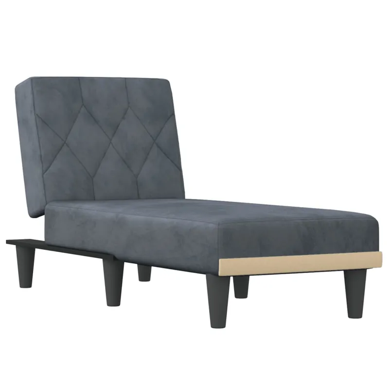 vidaXL Sofá diván de terciopelo gris oscuro - Sofás sillones puffs