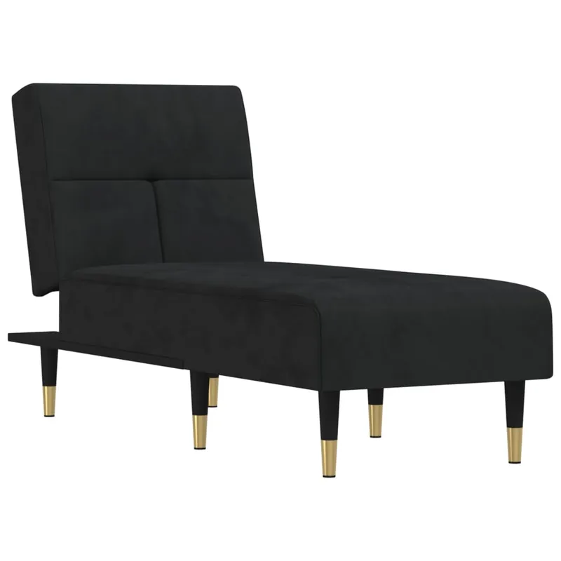 vidaXL Sofá diván de terciopelo negro - Sofás sillones puffs