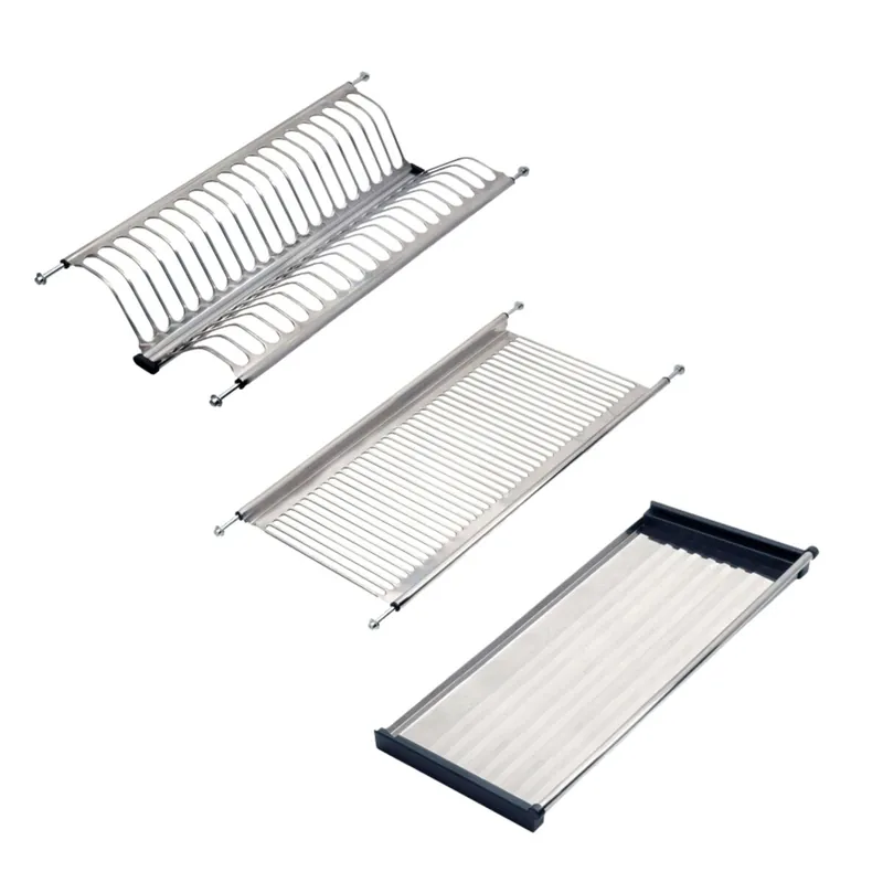 Escurreplatos para Módulos Altos de Acero para Cocina en Color Gris con Diseño 53,5/57x24 cm para Muebles de 60 cm