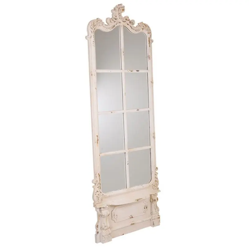 Espejo de madera blanca 75x7x215 - Decoración