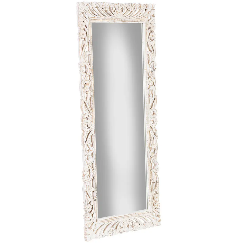 Espejo de pared de madera blanco 60x120x2,5h cm - Decoración