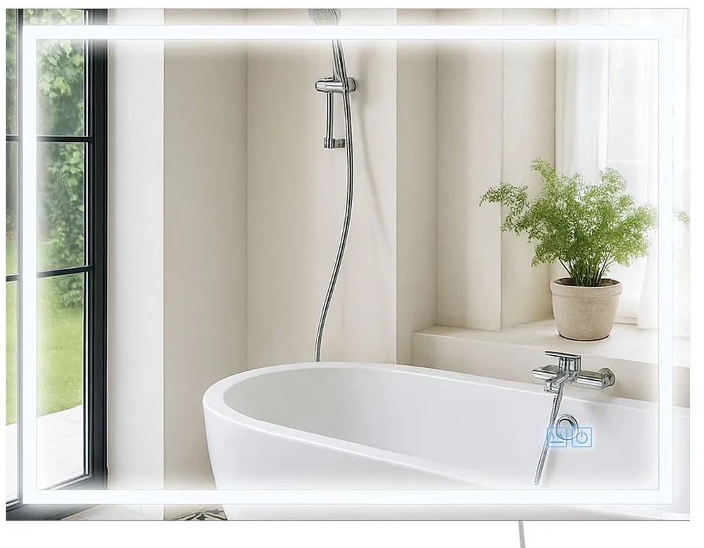 Espejo de baño Jaffrey Vidrio Vidrio transparente 3.5X80X60 cm