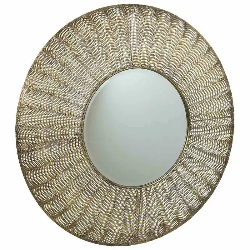 Espejo de pared Alexandra House Living Oro Vidrio Hierro 5 x 80 x 80 cm - Decoración