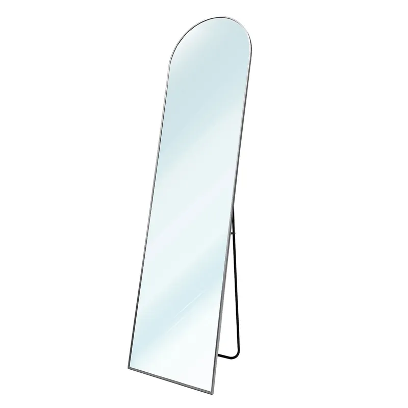 Espejo de pie metálico Metal Square | Espejo Cuerpo Entero con Soporte Suelo | Soporte para Pared - Decoración
