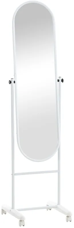 Espejo de pie Nane Oval Madera Blanco 42X40X155 cm - Decoración