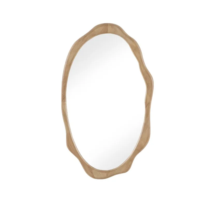 Espejo irregular 64x110 con marco de madera de hevea - Decoración