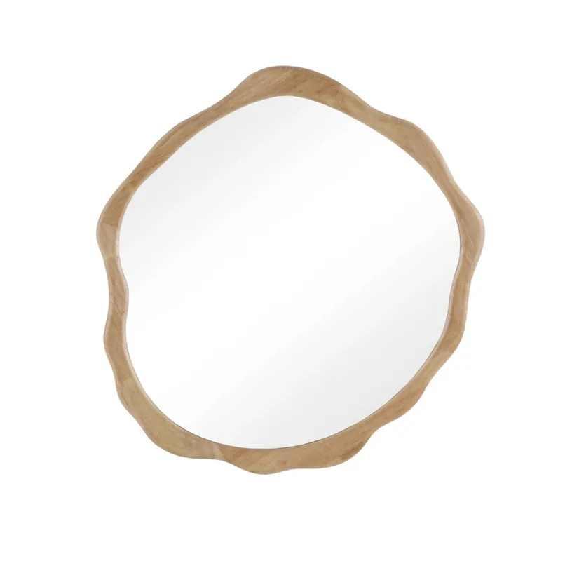 Espejo irregular 91x100 cm con marco de madera en hevea - Decoración